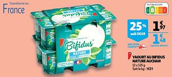 Promotions Yaourt au bifidus nature auchan - Produit Maison - Auchan Ronq - Valide de 07/11/2018 à 13/11/2018 chez Auchan Ronq