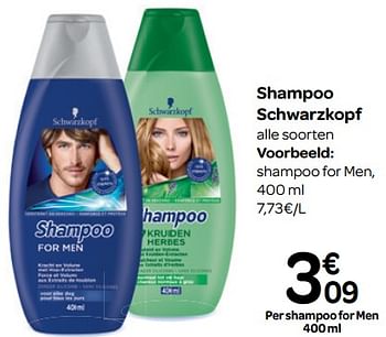 Promoties Shampoo for men - Schwarzkopf - Geldig van 07/11/2018 tot 18/11/2018 bij Carrefour