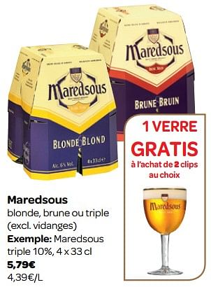 Promotions Maredsous triple 10% - Maredsous - Valide de 07/11/2018 à 18/11/2018 chez Carrefour