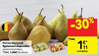 Promoties Poires doyenné - Huismerk - Carrefour  - Geldig van 07/11/2018 tot 18/11/2018 bij Carrefour