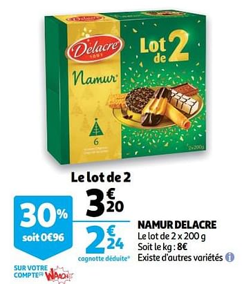 Promotions Namur delacre - Delacre - Valide de 07/11/2018 à 13/11/2018 chez Auchan Ronq