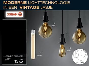 Promoties Ledlamp tubular - Osram - Geldig van 07/11/2018 tot 18/11/2018 bij Hubo