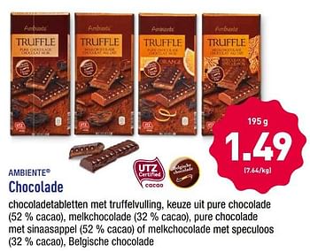 Promoties Chocolade - Ambiente - Geldig van 12/11/2018 tot 17/11/2018 bij Aldi