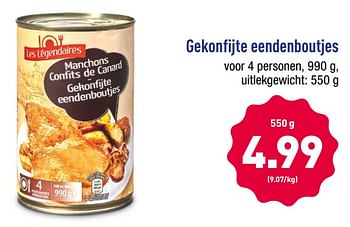 Promoties Gekonfijte eendenboutjes - Huismerk - Aldi - Geldig van 12/11/2018 tot 17/11/2018 bij Aldi