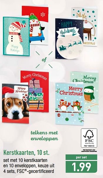 Promoties Kerstkaarten - Huismerk - Aldi - Geldig van 12/11/2018 tot 17/11/2018 bij Aldi
