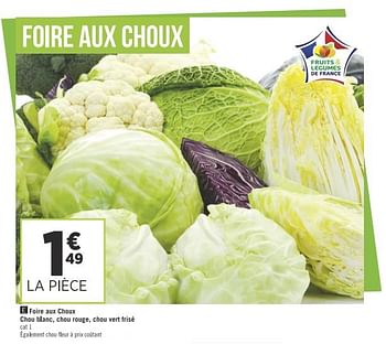 Promoties Foire aux choux chou blanc. chou rouge. chou vert frisé - Huismerk - Géant Casino - Geldig van 06/11/2018 tot 18/11/2018 bij Géant Casino