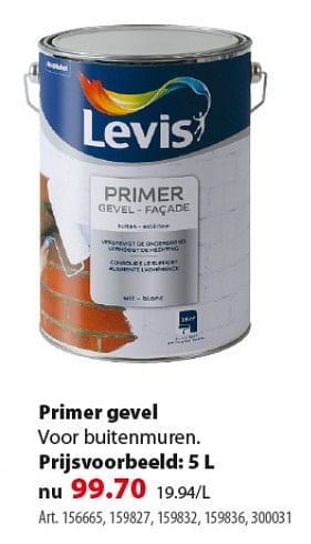 Promoties Primer gevel 5 l - Levis - Geldig van 07/11/2018 tot 19/11/2018 bij Gamma