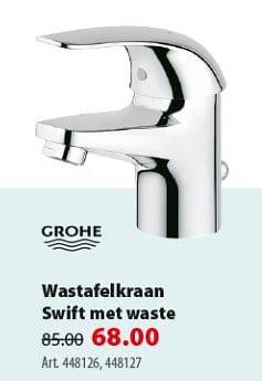 Promoties Wastafelkraan swift met waste - Grohe - Geldig van 07/11/2018 tot 19/11/2018 bij Gamma