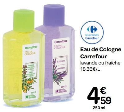 eau de cologne carrefour prix