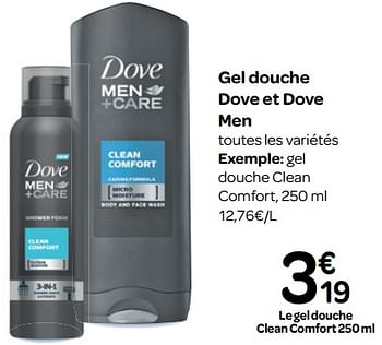 Promotions Gel douche dove et dove men - Dove - Valide de 07/11/2018 à 18/11/2018 chez Carrefour