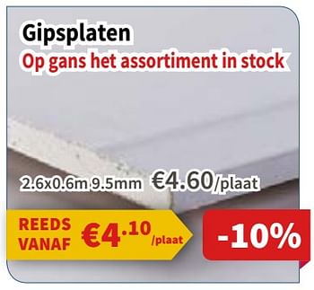 Promotions Gipsplaten - Produit maison - Cevo - Valide de 08/11/2018 à 21/11/2018 chez Cevo Market