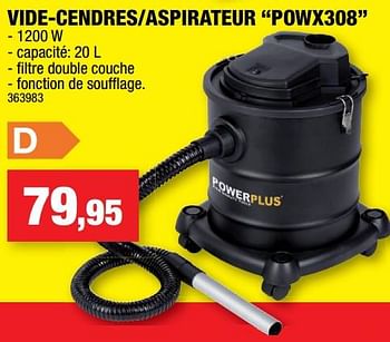 Promotions Powerplus vide-cendres-aspirateur powx308 - Powerplus - Valide de 07/11/2018 à 18/11/2018 chez Hubo