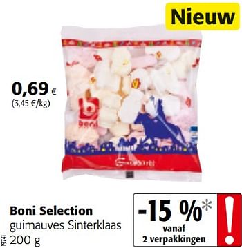 Promoties Boni selection guimauves sinterklaas - Boni - Geldig van 07/11/2018 tot 20/11/2018 bij Colruyt