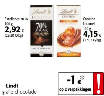 Promoties Lindt alle chocolade - Lindt - Geldig van 07/11/2018 tot 20/11/2018 bij Colruyt