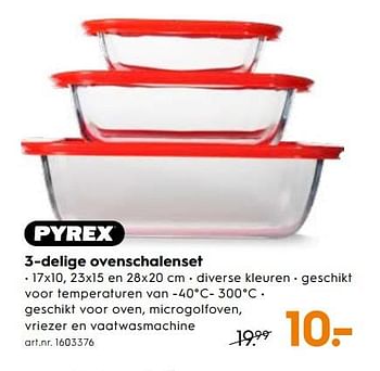 Promoties 3-delige ovenschalenset - Pyrex - Geldig van 07/11/2018 tot 20/11/2018 bij Blokker