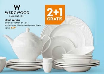 Promoties Al het servies - Wedgwood - Geldig van 07/11/2018 tot 20/11/2018 bij Blokker