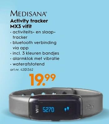 Promoties Medisana activity tracker mx3 vifit - Medisana - Geldig van 07/11/2018 tot 20/11/2018 bij Blokker