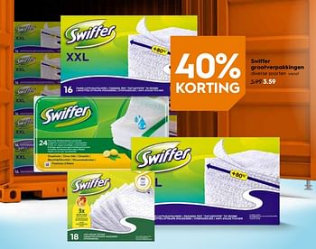 Promoties Swiffer grootverpakkingen - Swiffer - Geldig van 07/11/2018 tot 20/11/2018 bij Blokker
