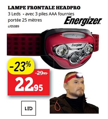 Promotions Lampe frontale headpro - Energizer - Valide de 12/11/2018 à 25/11/2018 chez Dema