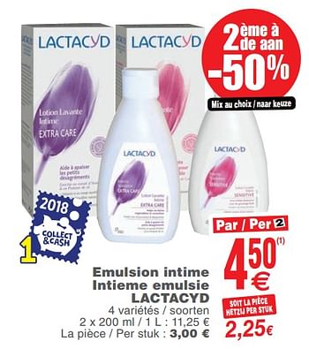 Promoties Emulsion intime intieme emulsie lactacyd - Lactacyd - Geldig van 13/11/2018 tot 19/11/2018 bij Cora