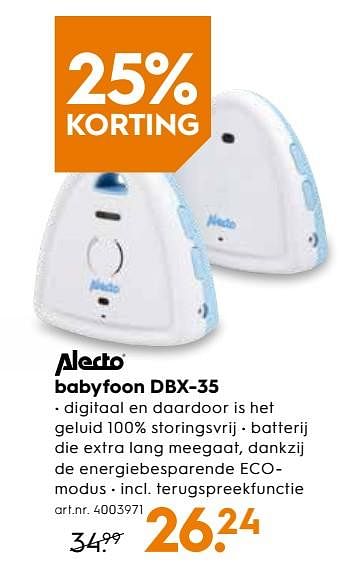 Promoties Alecto babyfoon dbx-35 - Alecto - Geldig van 07/11/2018 tot 20/11/2018 bij Blokker