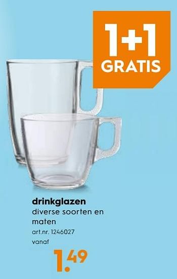 Promoties Drinkglazen - Huismerk - Blokker - Geldig van 07/11/2018 tot 20/11/2018 bij Blokker