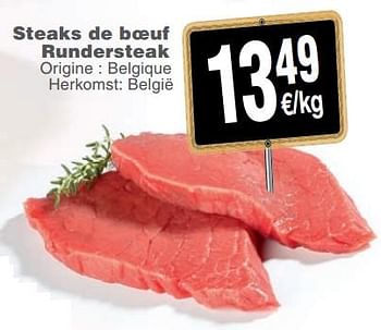 Promotions Steaks de bœuf rundersteak - Produit maison - Cora - Valide de 13/11/2018 à 19/11/2018 chez Cora
