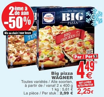 Promoties Big pizza wagner - Original Wagner - Geldig van 13/11/2018 tot 19/11/2018 bij Cora