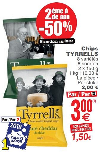 Promoties Chips tyrrells - Tyrrells - Geldig van 13/11/2018 tot 19/11/2018 bij Cora