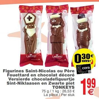 Promoties Figurines saint-nicolas ou père fouettard en chocolat décoré versierde chocoladefiguurtje sint-niklaasen en zwarte piet tonkeys - Tonkeys - Geldig van 13/11/2018 tot 19/11/2018 bij Cora