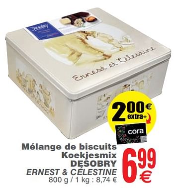 Promoties Mélange de biscuits koekjesmix desobry ernest + célestine - Desobry - Geldig van 13/11/2018 tot 19/11/2018 bij Cora