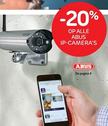 Promoties -20% op alle abus ip-camera`s - Abus - Geldig van 13/11/2018 tot 03/12/2018 bij BricoPlanit