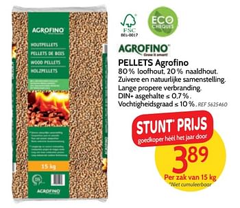 Promoties Pellets agrofino - Agrofino - Geldig van 13/11/2018 tot 03/12/2018 bij BricoPlanit