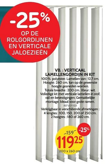 Promoties Verticaal lamellengordijn in kit - Huismerk - BricoPlanit - Geldig van 13/11/2018 tot 03/12/2018 bij BricoPlanit