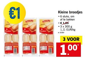 Promoties Kleine broodjes - Huismerk - Lidl - Geldig van 19/11/2018 tot 24/11/2018 bij Lidl