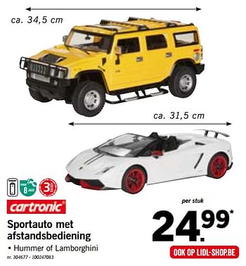 Promoties Sportauto met afstandsbediening - Cartronic - Geldig van 19/11/2018 tot 24/11/2018 bij Lidl