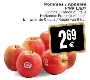 Promoties Pommes - appelen pink lady - Huismerk - Cora - Geldig van 13/11/2018 tot 19/11/2018 bij Cora