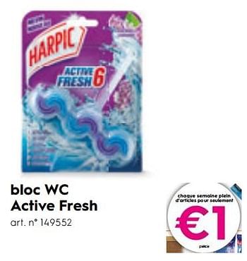 Promotions Bloc wc active fresh - Harpic - Valide de 07/11/2018 à 20/11/2018 chez Blokker