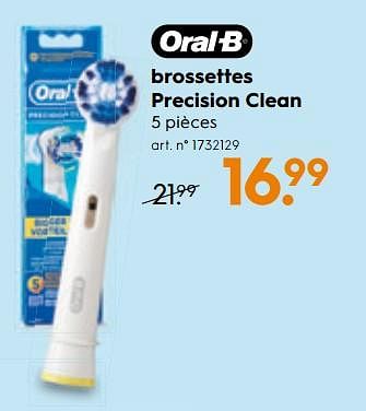 Promotions Brossettes precision clean - Oral-B - Valide de 07/11/2018 à 20/11/2018 chez Blokker