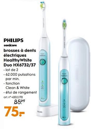 Promotions Philips brosses à dents électriques healthywhite duo hx6732-37 - Philips - Valide de 07/11/2018 à 20/11/2018 chez Blokker