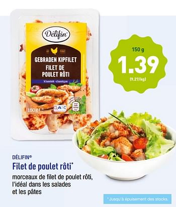 Promoties Filet de poulet rôti - Delifin - Geldig van 12/11/2018 tot 17/11/2018 bij Aldi
