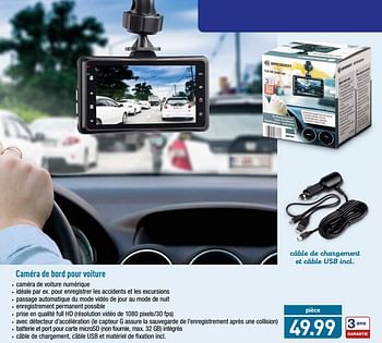 Promoties Caméra de bord pour voiture - Huismerk - Aldi - Geldig van 12/11/2018 tot 17/11/2018 bij Aldi