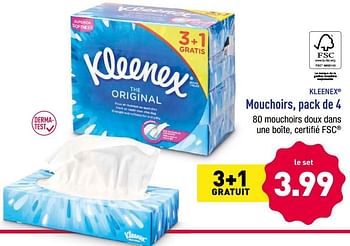 Promotions Mouchoirs - Kleenex - Valide de 12/11/2018 à 17/11/2018 chez Aldi