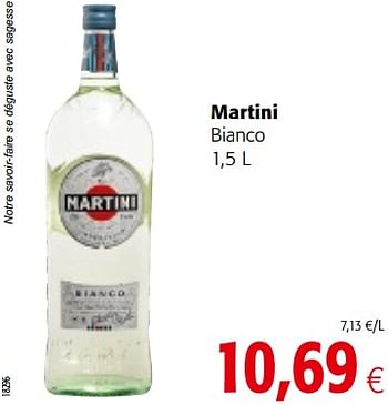 Promotions Martini bianco - Martini - Valide de 07/11/2018 à 20/11/2018 chez Colruyt