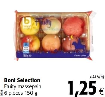 Promotions Boni selection fruity massepain - Boni - Valide de 07/11/2018 à 20/11/2018 chez Colruyt