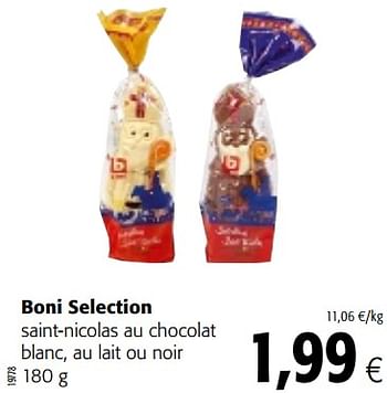 Promotions Boni selection saint-nicolas au chocolat blanc, au lait ou noir - Boni - Valide de 07/11/2018 à 20/11/2018 chez Colruyt