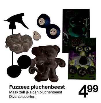 Promoties Fuzzeez pluchenbeest - Huismerk - Zeeman  - Geldig van 09/11/2018 tot 23/11/2018 bij Zeeman