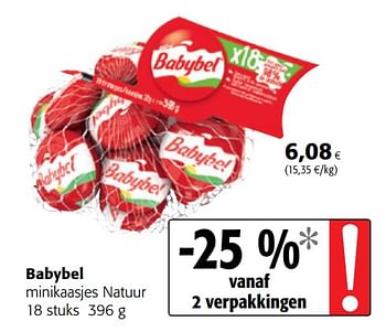 Promoties Babybel minikaasjes natuur - Babybel - Geldig van 07/11/2018 tot 20/11/2018 bij Colruyt