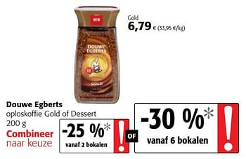 Promoties Douwe egberts oploskoffie gold of dessert - Douwe Egberts - Geldig van 07/11/2018 tot 20/11/2018 bij Colruyt