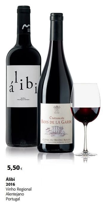 Promoties Álibi 2016 vinho regional alentejano portugal - Rode wijnen - Geldig van 07/11/2018 tot 20/11/2018 bij Colruyt